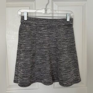 LOFT Black and White Mini Skater Skirt